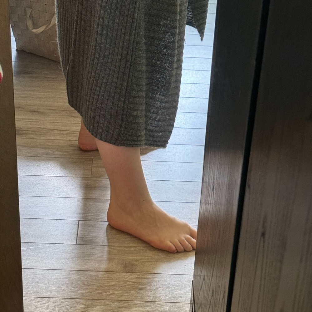 Extra Long Drop Shoulder Gray Sweater Robe - Picture 11 of 12